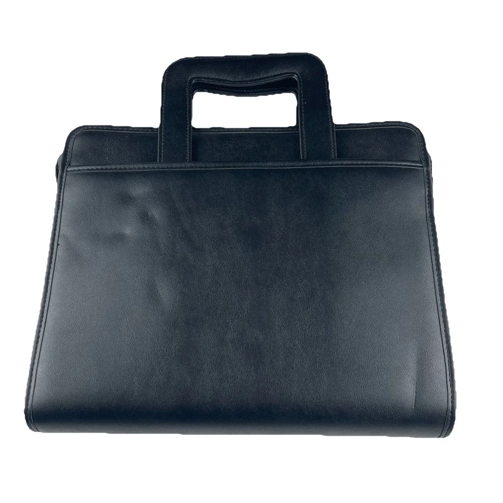 Samsill Zipper Binder Letter Retractable Handles 2 Exterior Pockets Black 15670‎